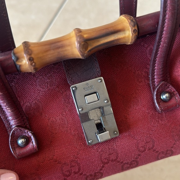 Gucci Bamboo Bullet Vintage in Maroon / Red - Picture 2 of 7
